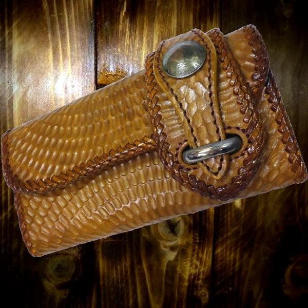 長財布 メンズ 3つ折り 財布 ハンドメイド ウォレット 送料無料 /bif025