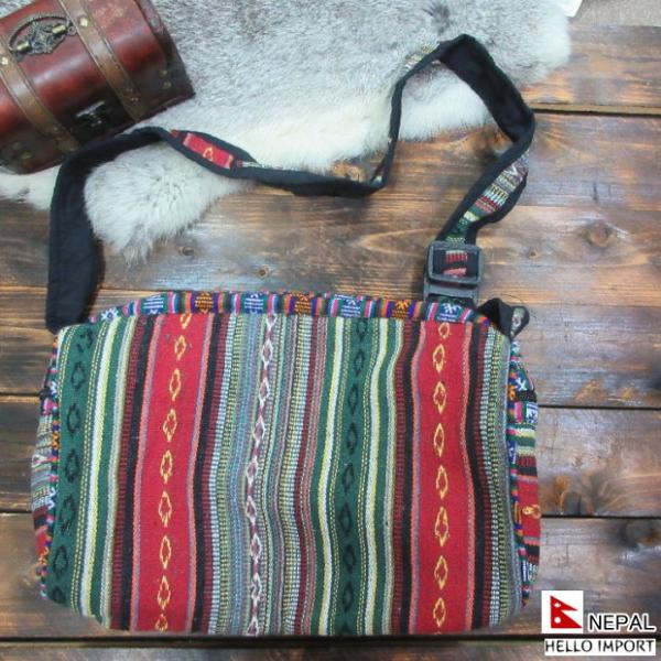 ネパール ゲリ織 斜めがけショルダーバッグ アジアン エキゾチック ファッション エスニック  /n...