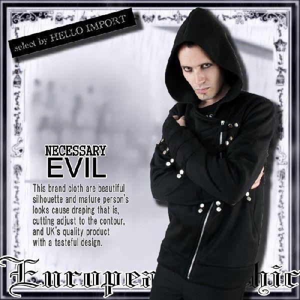 廃盤 大きいサイズ パーカー ゴシック メンズ 服 ゴス 黒 送料無料 再入荷x2 /rfa012