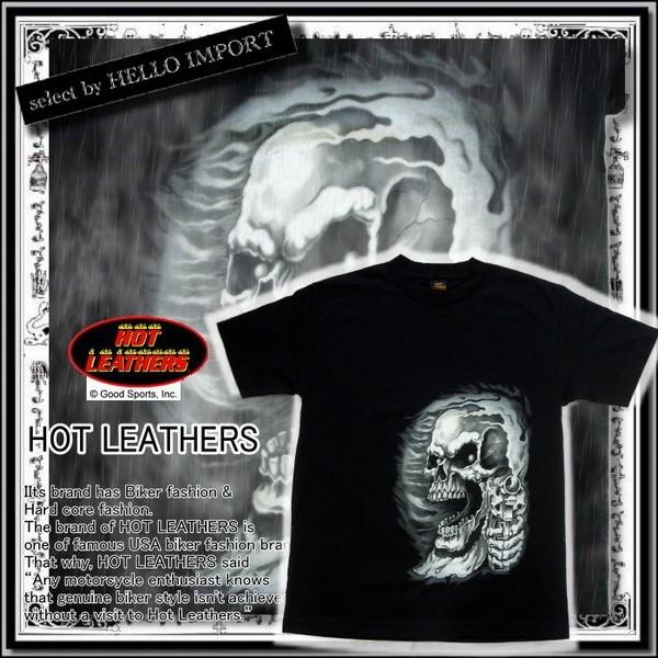 ホットレザーズ メンズ 服 半袖 Tシャツ 銃 ドクロ 柄 バイカーファッション 大きいサイズ 黒 ...