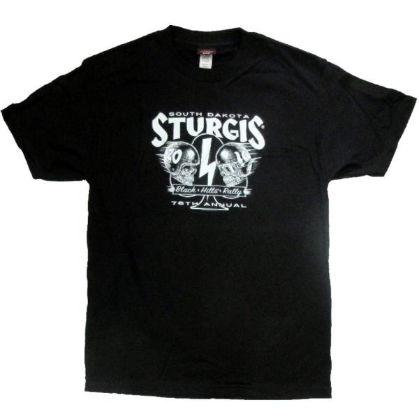 ホットレザーズ イベントT メンズ 服 半袖 Tシャツ アメフト スカル 柄 スタージス 黒 ファッ...