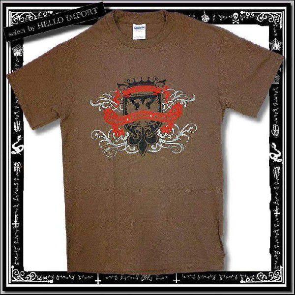 訳あり メンズ 半袖 Tシャツ アメカジ 双頭竜 シールド柄  /rfa085-s5