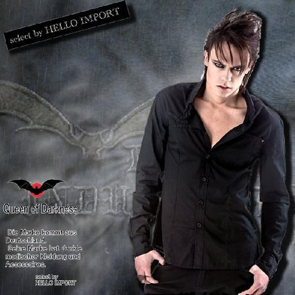 ゴシック 服 ファッション パンク メンズ シャツ 黒 長袖 送料無料 /rfa216-3