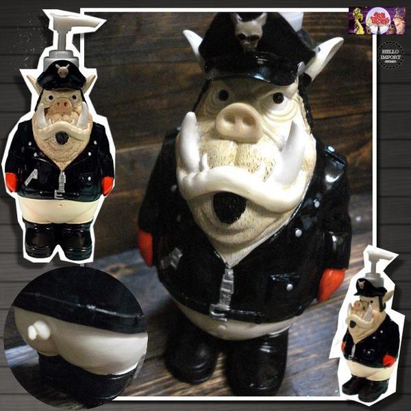 ソープディスペンサー 入れ物 容器 バイカー 猪 ポリス かっこいい / rfh122