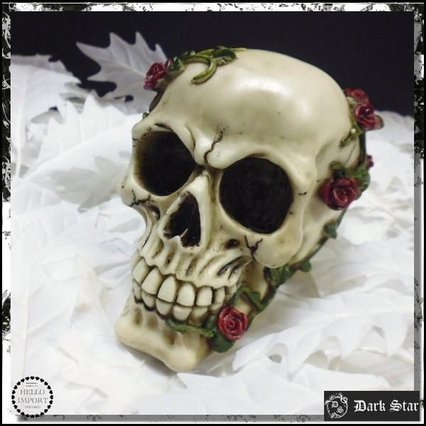 ゴシックホラー インテリア雑貨 蔓薔薇絡まるスカル ドクロ 髑髏  ツルバラ/rfh140