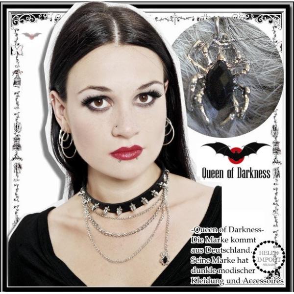 アウトレット パンク チョーカー チェーン 鋲＆垂れ下がる蜘蛛 レディース メンズ ゴシック アクセ...