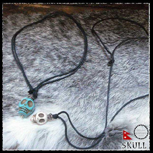 ネパール 骸骨 ドクロ 髑髏 ネックレス アクセサリー アジアン雑貨/rfo171
