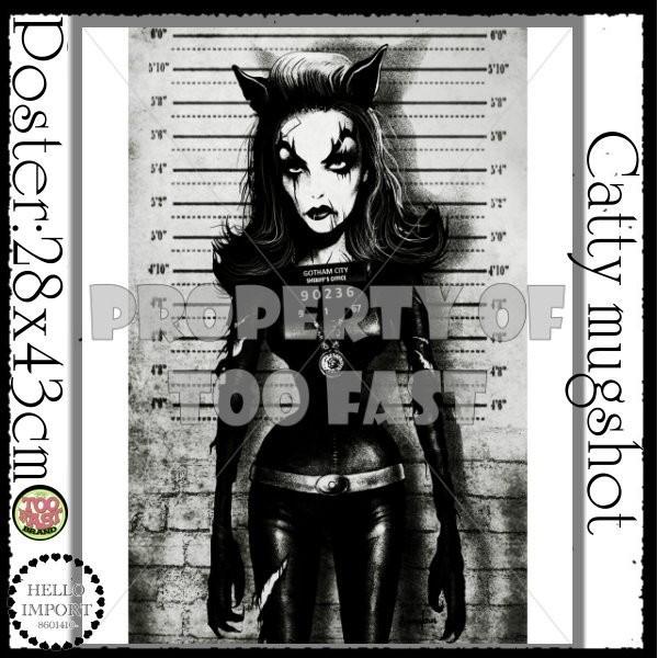 ポスター キャットウーマン マグショット柄 インテリア 雑貨 /rfo221