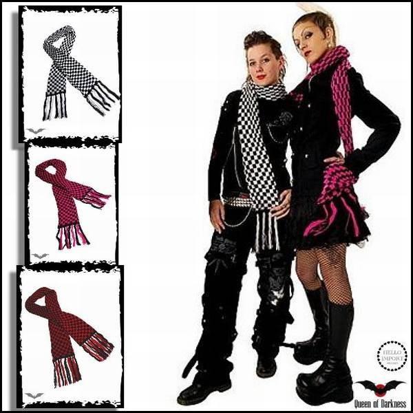 訳あり パンク ファッション フラッグチェック柄 ニットマフラー メンズ ユニセックス V系 再入荷...