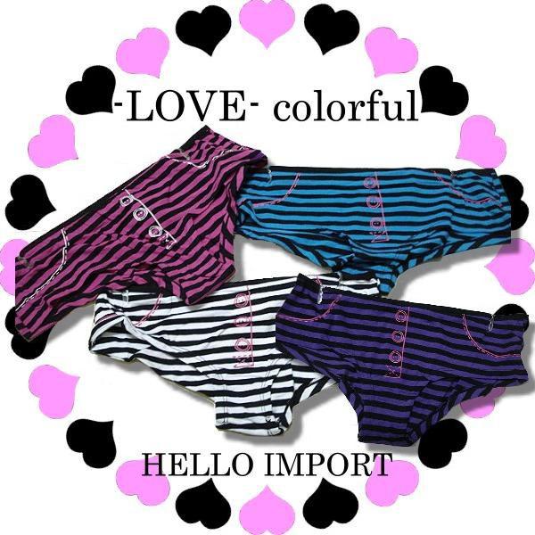 インポート ランジェリー ショーツ ボーダー柄 ローライズ まとめ割対象商品 クリックポスト送料無料...