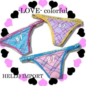 訳あり ナンバリング&チェック柄 Tバック ショ...の商品画像