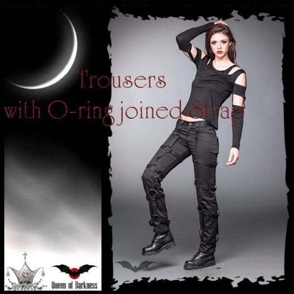 レディース ゴシック パンク 取り外しボンテージ ボトム 蝙蝠刻印プレート 送料無料 再入荷 /wo...