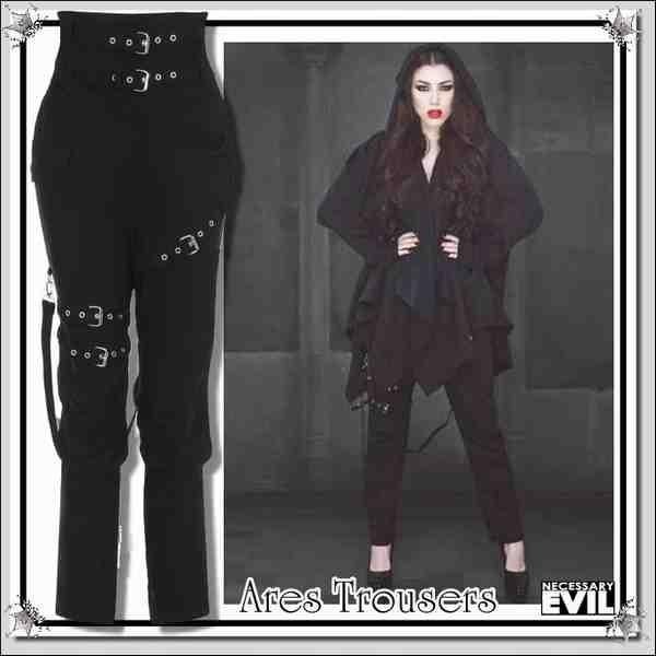 サイズ追加 ゴシック＆パンク ボンテージ ハイウェスト カーゴパンツ ズボン ボトム レディース /...