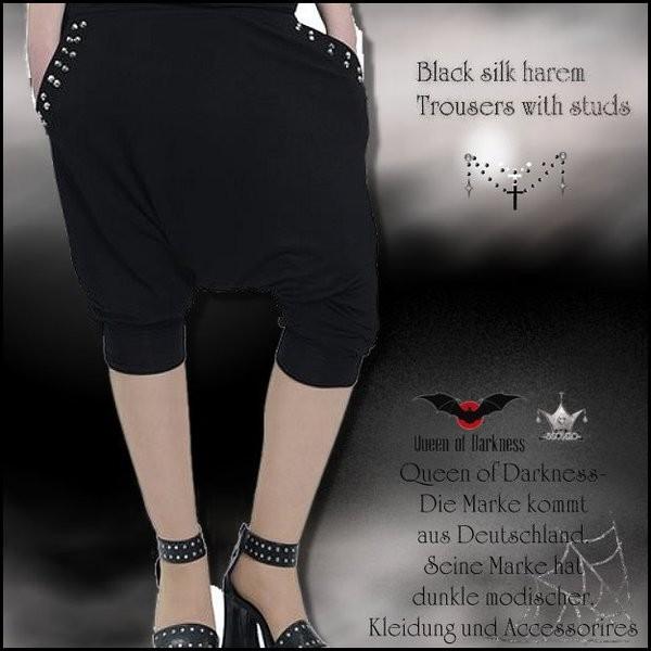 ゴシック 鋲付きサルエルパンツ 7分丈 黒 /woj070