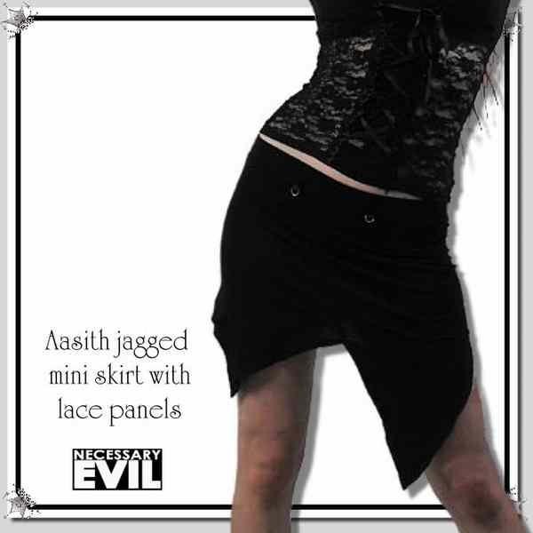 廃盤 スカート アシンメトリー ミニ丈 黒 ゴシック ファッション 服 レディース /wosk036