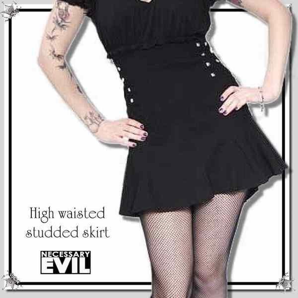 セール 廃盤 スカート ミニ フレア 黒 ゴシック ファッション 服 ハイウェスト 再入荷 小さいサ...