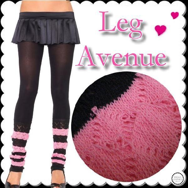 レッグアベニュー レギンス 裾くしゅくしゅ ニットボーダー柄 無地 冬 おしゃれ/ wosx067