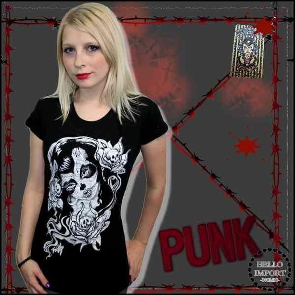 廃盤 パンク 服 ファッション Tシャツ 半袖 Tee ゾンビ柄 グロかわ ホラー レディース/wo...