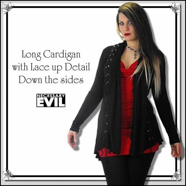 カーディガン クシュ袖 ゴシック ファッション 服 レディース 黒 再入荷 / wot088