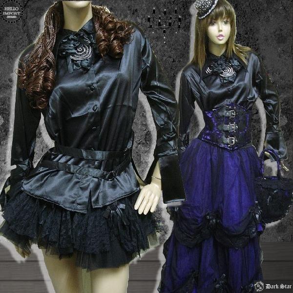 訳あり ゴシック 服 トップス 黒 ブラウス シャツ レディース ファッション ビジュアル系 V系 ...