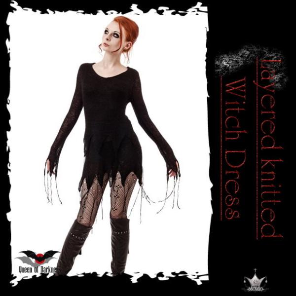 魔女ニットセーター チュニック ゴシック ファッション レディース 服 フレア袖 Aライン /wot...