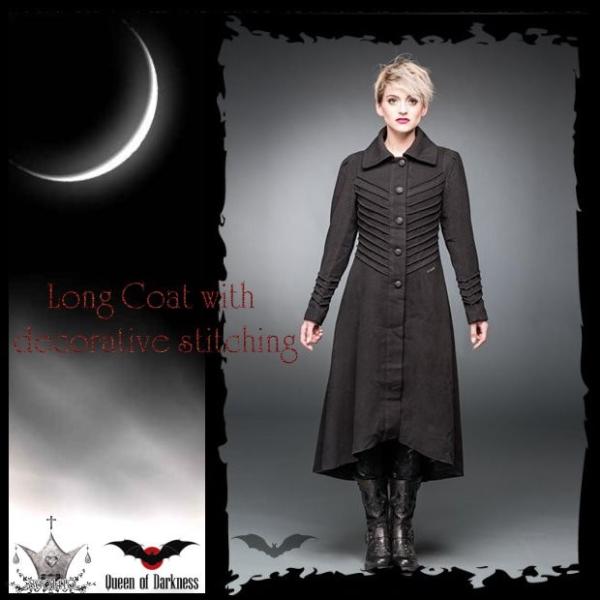 ゴシック ピンタックロング丈コート トレーン デザインコート 黒 エレガント ビジュアル系 V系 /...