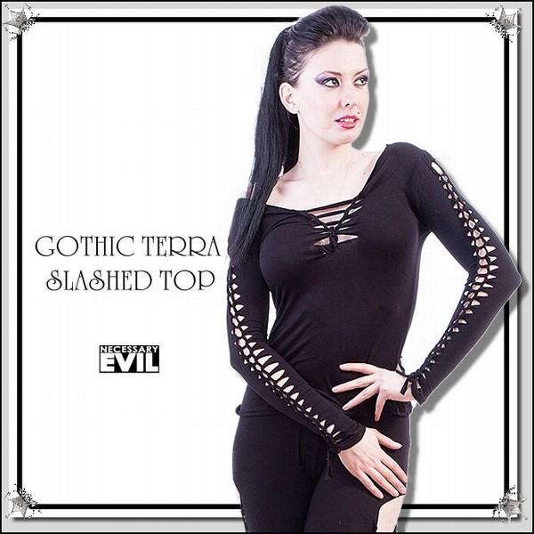 ゴシック クラッシュ 長袖カットソー トップス 服 ファッション ビジュアル系 レディース セクシー...