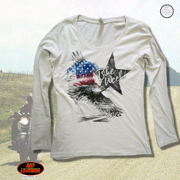 ホットレザーズ ゲティスバーグ-バイクウィーク 2022 長袖ｔシャツ tee 星 柄 プリント レ...