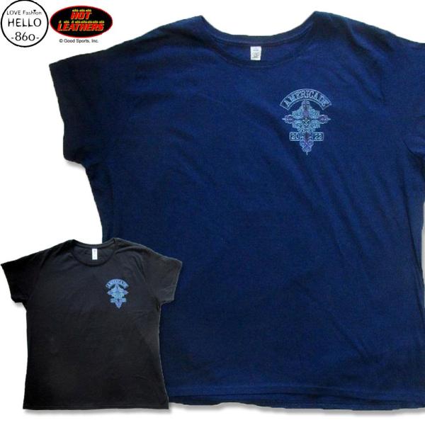 ホットレザーズ ジョージ湖ニューヨーク州 アメリケード バイクラリー 2022 半袖 十字架 柄 プ...