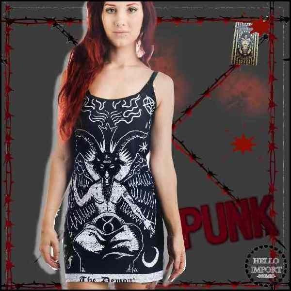 感謝報恩セール オカルトパンク 悪魔崇拝柄 ワンピースボディコン  レディース ファッション /wo...