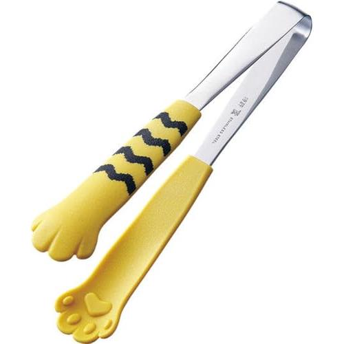 田辺金具 卓上トング きゃっちだにゃん しま 黄