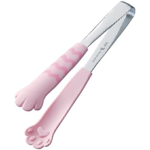 田辺金具 卓上トング きゃっちだにゃん しま 桃