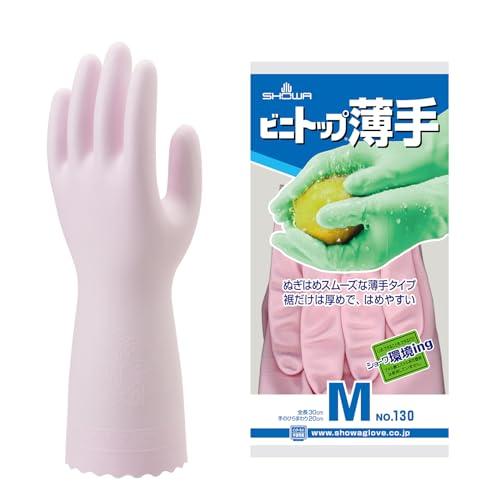 ショーワグローブ(Showaglove) No.130ビニトップ薄手 ピンク Mサイズ 1双