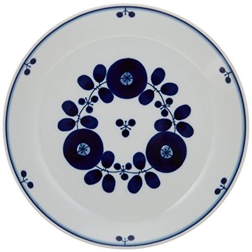 白山陶器 プレートL 青 ブルーム ブーケ (約)φ23.5cm 波佐見焼 日本製