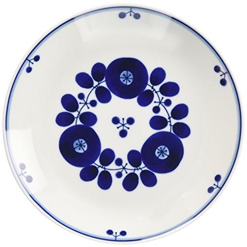 白山陶器 プレート 青 ブルーム ブーケ M 約19.5cm 波佐見焼 日本製