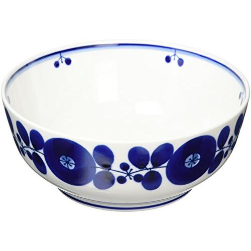 白山陶器 ボール(L) 青 ブルーム (約)φ18.5×7.5cm 波佐見焼 日本製