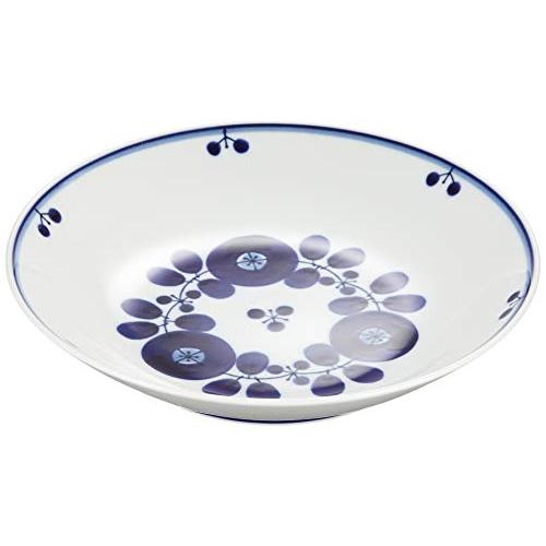 白山陶器 フリーディッシュ 青 ブルーム ブーケ 約20×4cm 波佐見焼 日本製