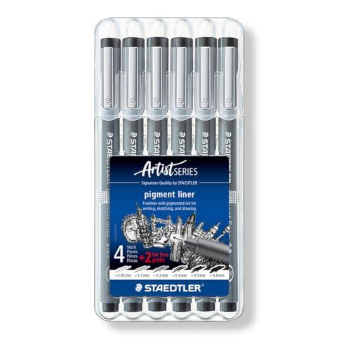 ステッドラー(STAEDTLER) 水性ペン ピグメントライナー 6本セット 308 SB6P