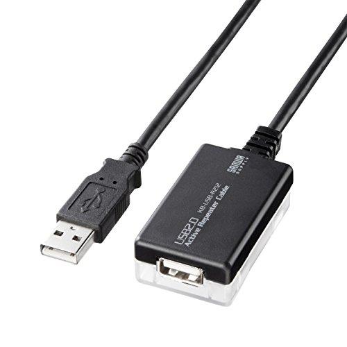 サンワサプライ 12m延長USB2.0アクティブリピーターケーブル Aオス-Aメス KB-USB-R...