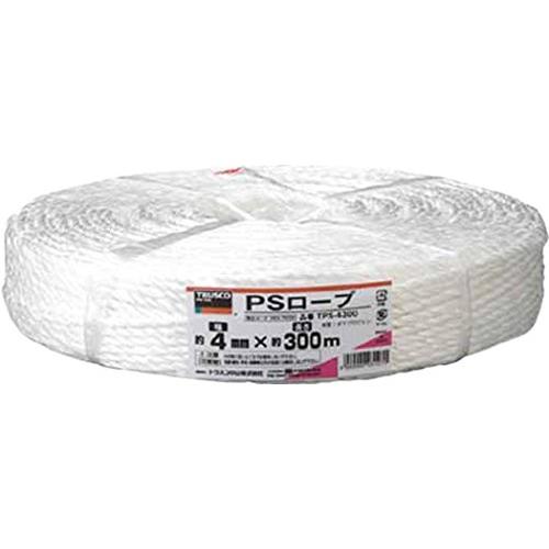 TRUSCO(トラスコ) PSロープ 4mm×300m 白 TPS-4300