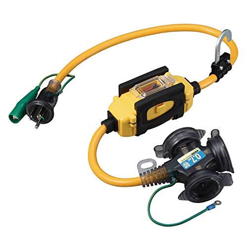 ハタヤ(HATAYA) 漏電過負荷短絡保護兼用型BFX延長コード 0.7m 2P接地3個口コンセント...