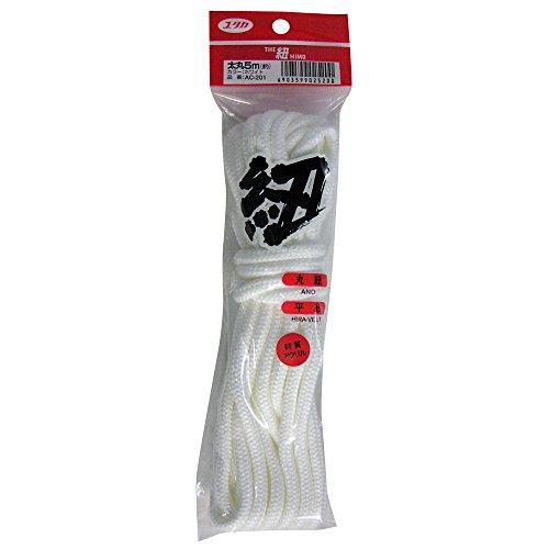 ユタカメイク アクリル紐 約6mm×約5m 8ッ打 ザ・紐 太丸紐 ホワイト AC-201 コンパク...