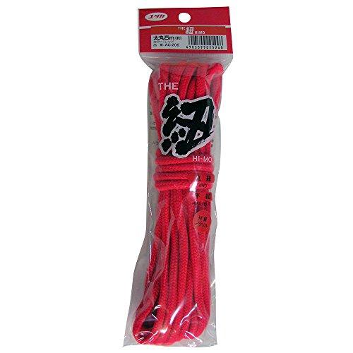 ユタカメイク アクリル紐 約6mm×約5m 8ッ打 ザ・紐 太丸紐 レッド AC-205 コンパクト...