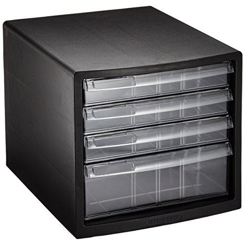 ナカバヤシ A4レターケース4段（浅3+深１） ブラック A4E-S4B