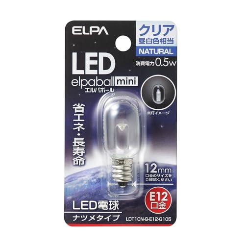 ELPA LEDナツメ球 口金直径12mm クリア昼白色 LDT1CN-G-E12-G105