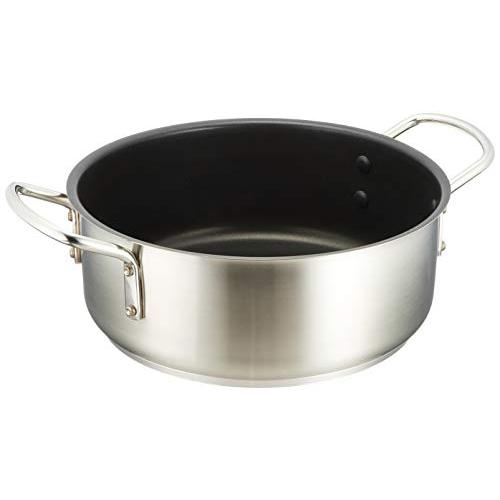 遠藤商事 業務用 ムラノ 外輪鍋 28cm IH対応 18-8ステンレス/内面テフロン加工 ASTI...