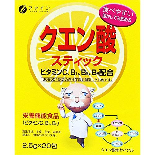 ファイン(FINE JAPAN) クエン酸 スティック 2.5g*20包 (#677280) ×6個...