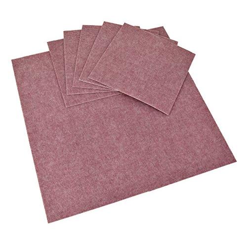 ワタナベ工業 国産タイルカーペット 吸着ぴたマット ループ 9枚組 30X30cm ローズ