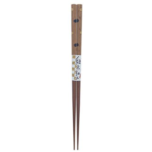 イシダ 日本製 箸 組木細工 水玉 木製 (天然木) 先角 20.5cm