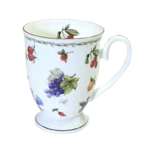 ロイヤルアーデン 『電子レンジ対応』 花柄 ボーンチャイナ マグカップ フルーツ 37274